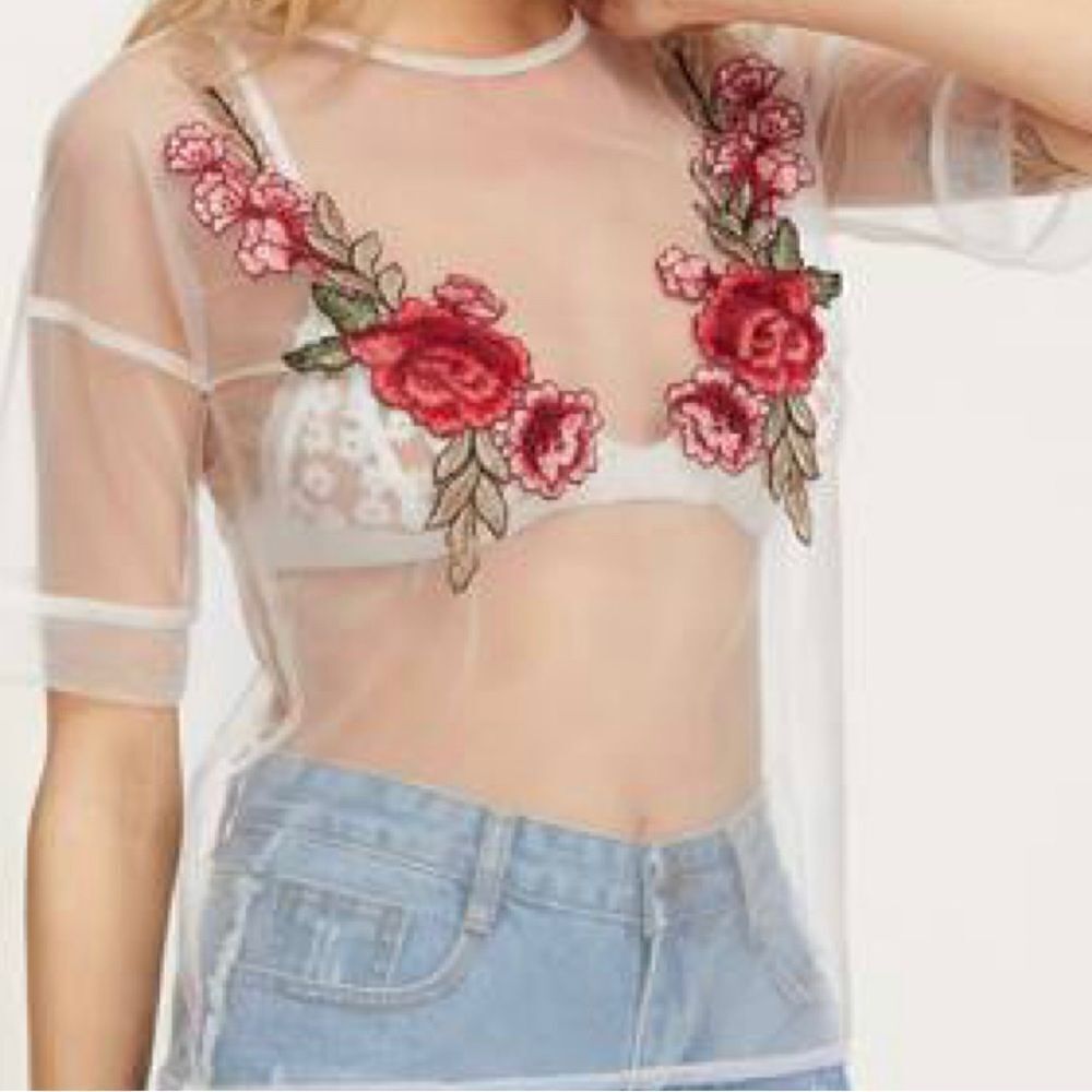 Fashion Nova Rose emboldened mesh top